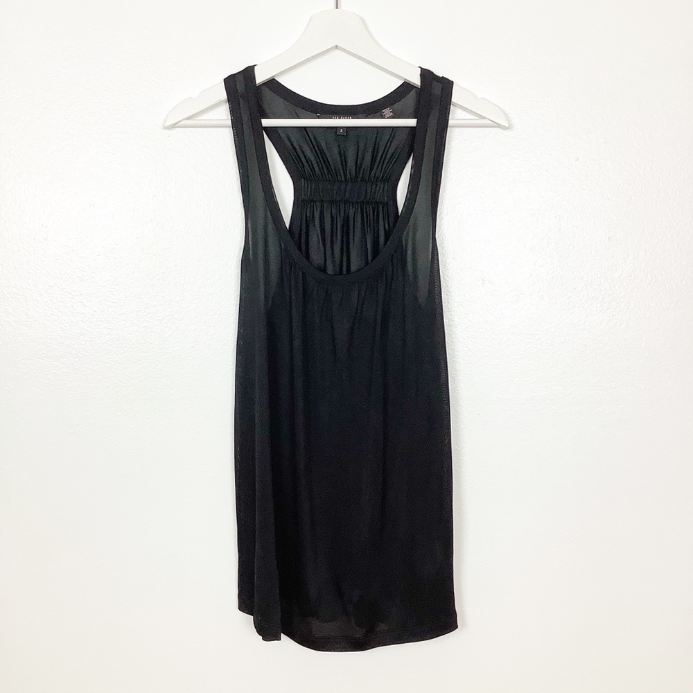 Ted Baker Skylon Black Sheer Scoop Neck Tank